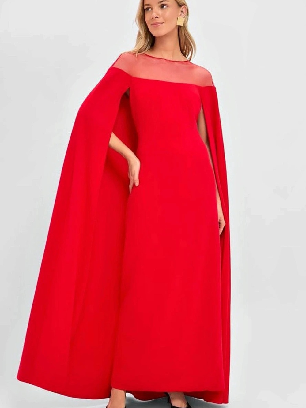 Tuckernuck Red Estelle Cape Maxi Dress